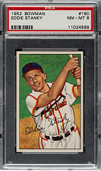 1952 Bowman #160 Eddie Stanky PSA NM-MT 8