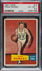 1957-1958 Topps Basketball #15 Frank Ramsey Rookie PSA EX-MT+ 6.5