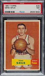 1957-1958 Topps Basketball #26 Gene Shue PSA NM 7