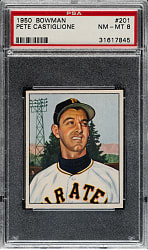 1950 Bowman #201 Pete Castiglione PSA NM-MT 8