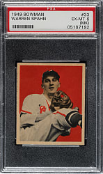 1949 Bowman #33 Warren Spahn PSA EX-MT 6 (MK)