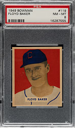 1949 Bowman #119 Floyd Baker PSA NM-MT 8