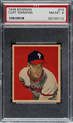 1949 Bowman #14 Curt Simmons PSA NM-MT 8