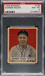 1949 Bowman #138 Warren Rosar PSA NM-MT 8