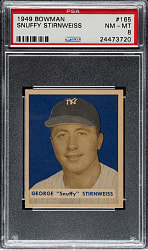 1949 Bowman #165 Snuffy Stirnweiss PSA NM-MT 8