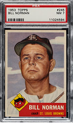 1953 Topps #245 Bill Norman PSA NM 7