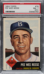 1953 Topps #76 Pee Wee Reese PSA NM 7 (OC)