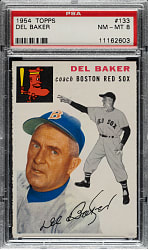 1954 Topps #133 Del Baker PSA NM-MT 8