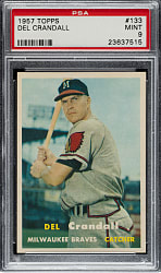 1957 Topps #133 Del Crandall PSA MINT 9