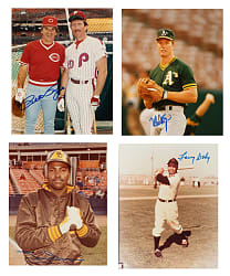 Hall of Fame and Superstar Signed Photograph Collection (37) Including Doby, Gwynn, Rose, and Sandberg