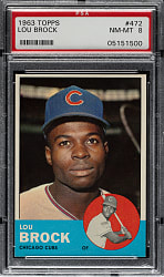 1963 Topps #472 Lou Brock PSA NM-MT 8