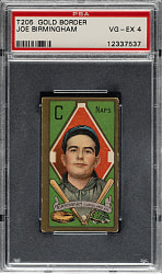1911 T205 Gold Border Joe Birmingham PSA VG-EX 4