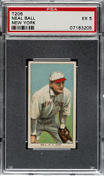 1909-1911 T206 White Border Neal Ball New York PSA EX 5