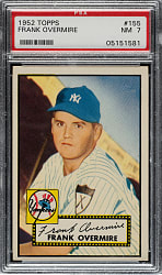 1952 Topps #155 Frank Overmire PSA NM 7