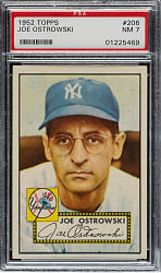 1952 Topps #206 Joe Ostrowski PSA NM 7