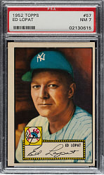 1952 Topps #57 Ed Lopat PSA NM 7
