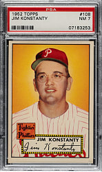 1952 Topps #108 Jim Konstanty PSA NM 7