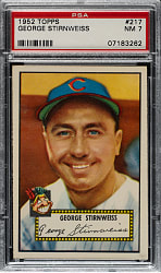 1952 Topps #217 George Stirnweiss PSA NM 7