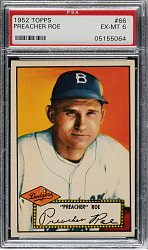 1952 Topps #66 Preacher Roe PSA EX-MT 6