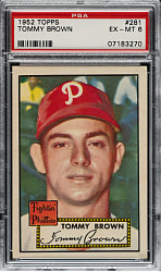 1952 Topps #281 Tommy Brown PSA EX-MT 6