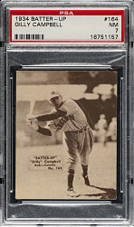 1934-1936 R318 Batter-Up #164 Gilly Campbell PSA NM 7