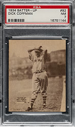 1934-1936 R318 Batter-Up #92 Dick Coffman PSA NM 7