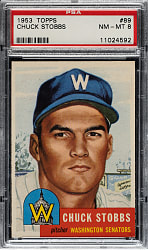 1953 Topps #89 Chuck Stobbs PSA NM-MT 8