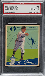 1934 R320 Goudey #71 Lyle Tinning PSA EX-MT 6