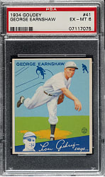 1934 R320 Goudey #41 George Earnshaw PSA EX-MT 6