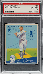 1934 R320 Goudey #31 Baxter Jordan PSA EX-MT 6