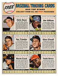 1961 Post Cereal Uncut Sheet