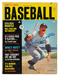 1962 Mickey Mantle Signed "Complete Sports - Baseball" Magazine - JSA