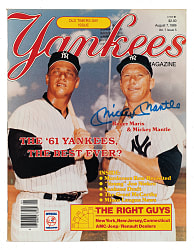1986 Mickey Mantle Signed "Yankees" Magazine - JSA