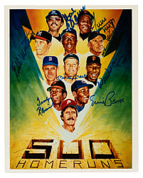 500 Home Run Club Signed Photograph Including Mickey Mantle, Willie Mays, and Hank Aaron - JSA