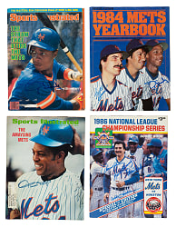 1970s and 1980s New York Mets Hall of Fame and Stars Signed Magazine/Yearbook Collection (10) Including Willie Mays