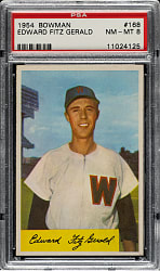 1954 Bowman #168 Ed FitzGerald PSA NM-MT 8