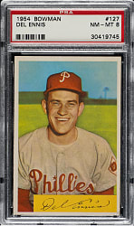 1954 Bowman #127 Del Ennis PSA NM-MT 8