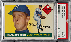 1955 Topps #90 Karl Spooner PSA NM 7