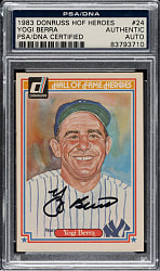 Signed 1983 Donruss Hall of Fame Heroes #24 Yogi Berra - PSA/DNA