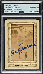 Signed 1981 Cramer Baseball Legends Series 3 #87 Travis Jackson PSA/DNA GEM MINT 10