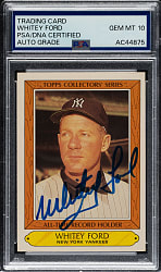 Signed 1985 Topps Woolworth All Time Record Holders #11 Whitey Ford PSA/DNA GEM MINT 10