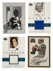 2000 Fleer and Upper Deck Football Hall of Famers and Stars Autograph and Relic Collection (20) Including Joe Namath
