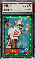 1986 Topps Football #161 Jerry Rice Rookie PSA NM-MT 8