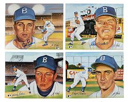 Signed 1988 Historic Limited Edition "Susan Rini - Brooklyn Dodgers" Oversized-Card Collection (17)