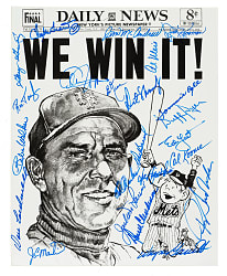 1969 New York Mets Reunion Multi-Signed "Daily News" Photograph Including 20+ Players