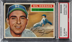 1956 Topps #145 Gil Hodges Gray Back PSA NM-MT 8