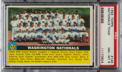 1956 Topps #146 Washington Nationals Team Gray Back PSA NM-MT 8