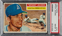 1956 Topps #151 Spook Jacobs Gray Back PSA NM-MT 8
