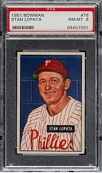 1951 Bowman #76 Stan Lopata PSA NM-MT 8