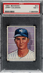 1950 Bowman #47 Jerry Coleman PSA NM 7